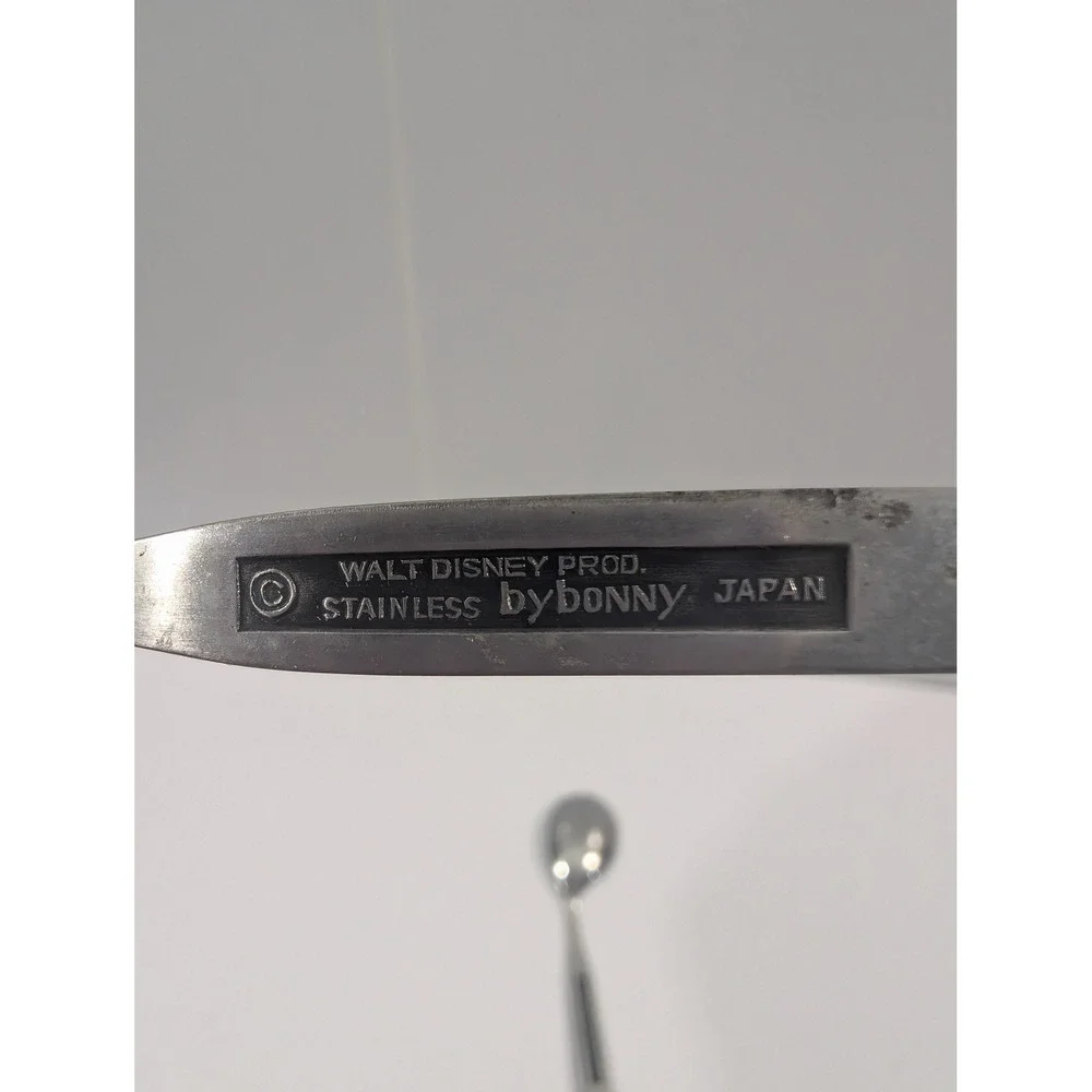 Vintage Disney Bambi Baby Spoon and Food Pusher Set Bonny Stainless Japan 2pc